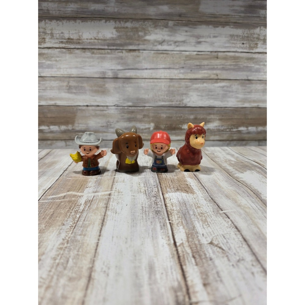 Fisher Price‎ Little People Farm Figures Set Cowboy Goat Girl Llama 4pc Lot READ